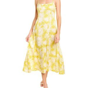 Rebecca Taylor Strappy Ruched Yellow Print Sundress